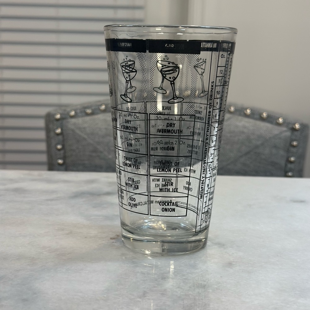 America Metalcraft, Inc Recipe Glass with Black Graphics